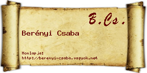 Berényi Csaba névjegykártya