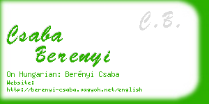 csaba berenyi business card